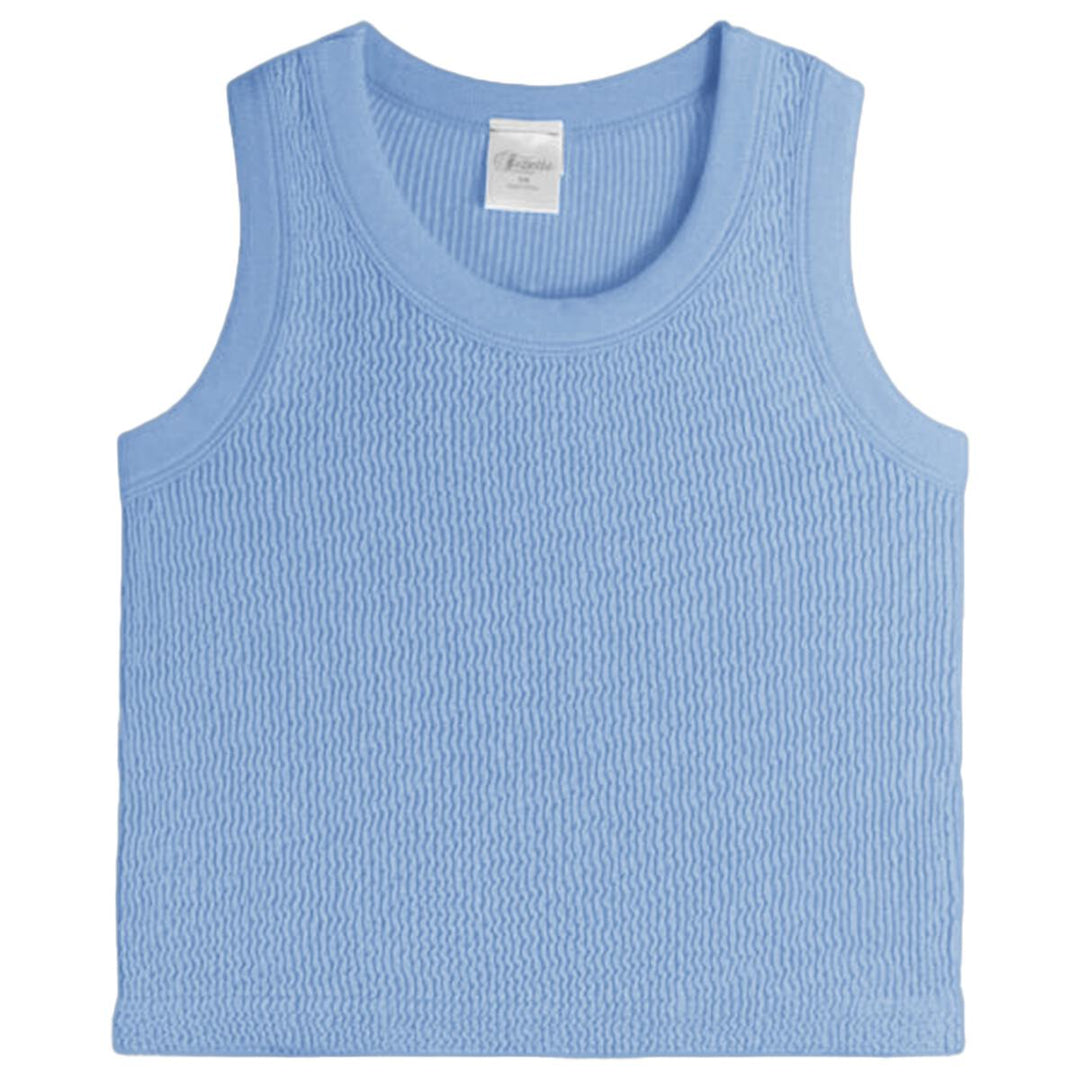 Smocked Brami Tank Top- Chambray Blue
