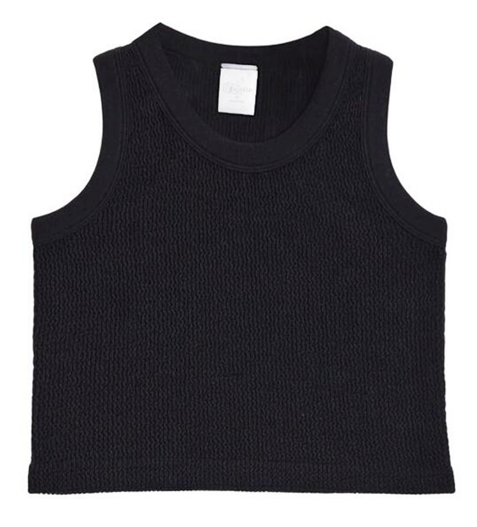 Smocked Brami Tank Top- Black