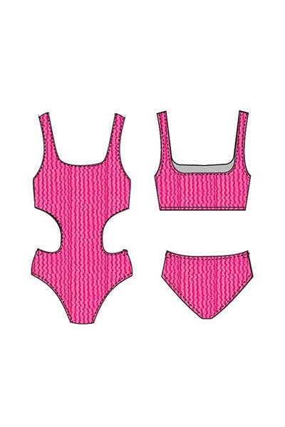 Fuchsia Side Cut Out Swimsuit