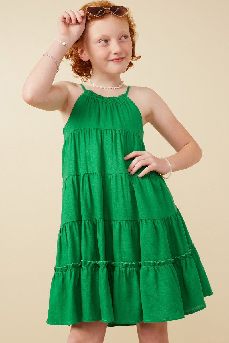 Tiered Ruffle Seamed Cami Dress