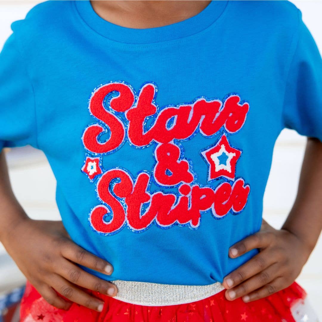 Stars and Stripes Patch Short Sleeve T-Shirt