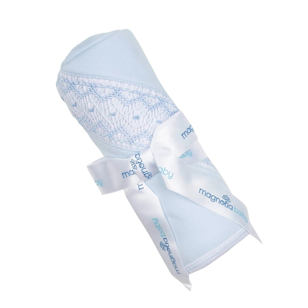 Smocked Receiving Blanket: Blue
