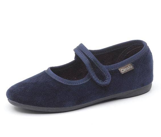 Velvet Mary Jane- Navy Blue Velvet