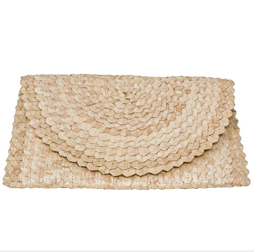 Lizzie Grass Clutch - Light Natural