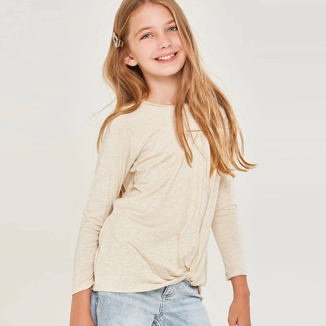TWISTED KNOT LONG SLEEVES TOP- Off White