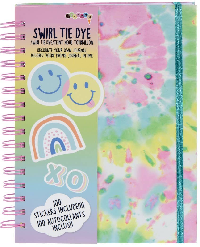 Swirl Tie Dye Journal W/Stickers