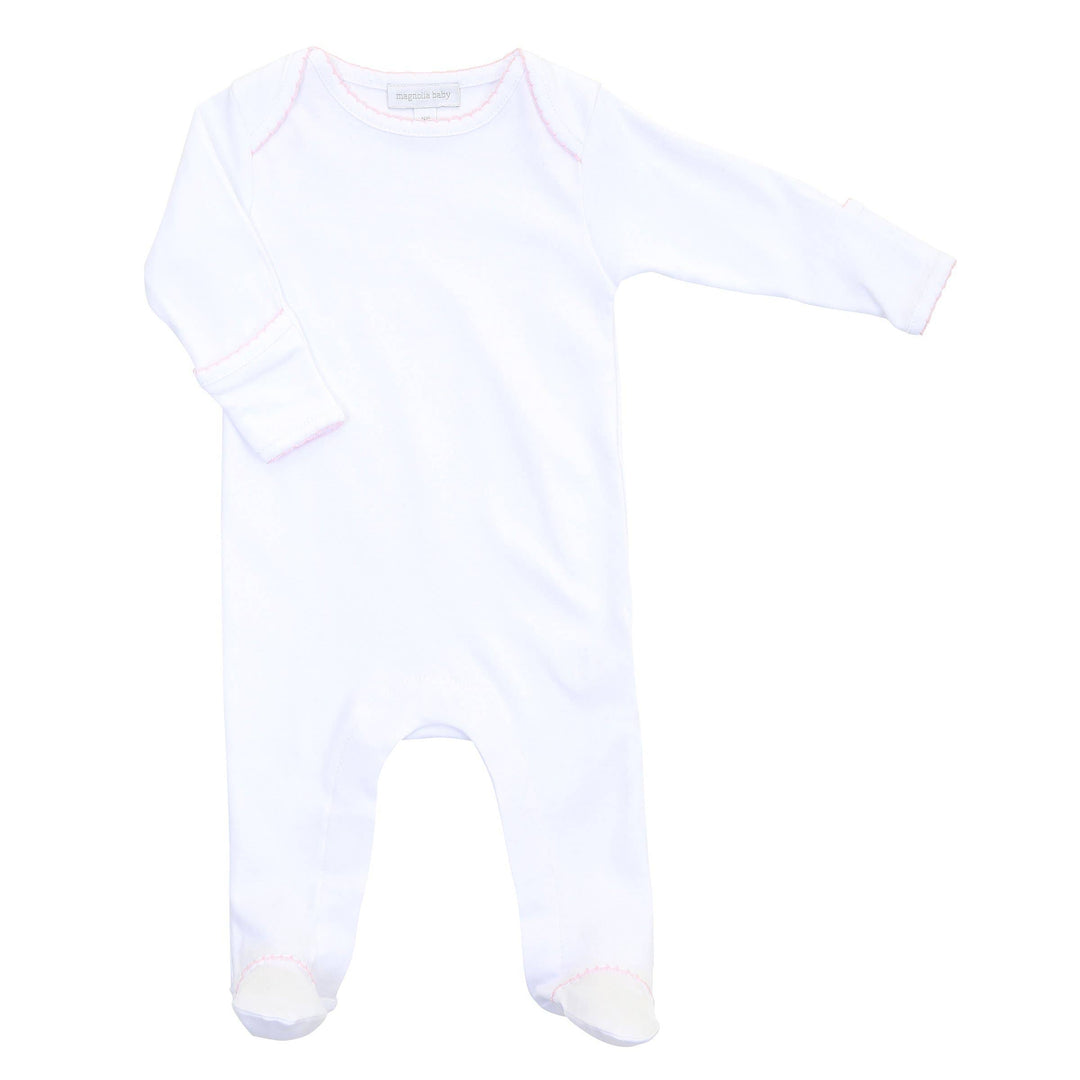 Essentials White w/Pink Lap Footie