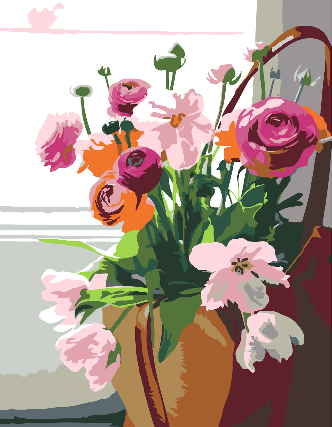 DIY Paint by Numbers- Flowers