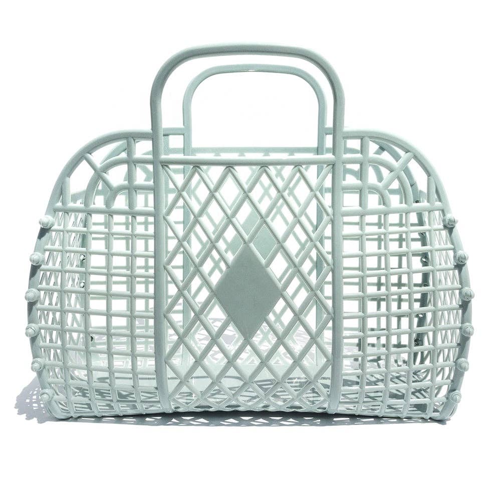 Ice Blue Retro Style Jelly Tote