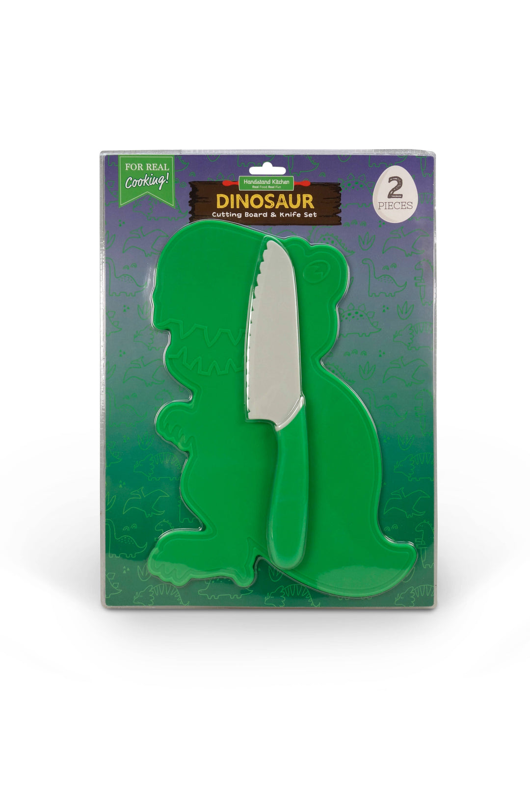 Dinosaur Cutting Board & Kid Safe Knife Set