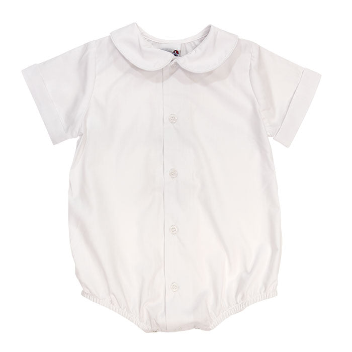 PETER PAN COLLAR BOYS PIPED SHIRT W/ SNAP