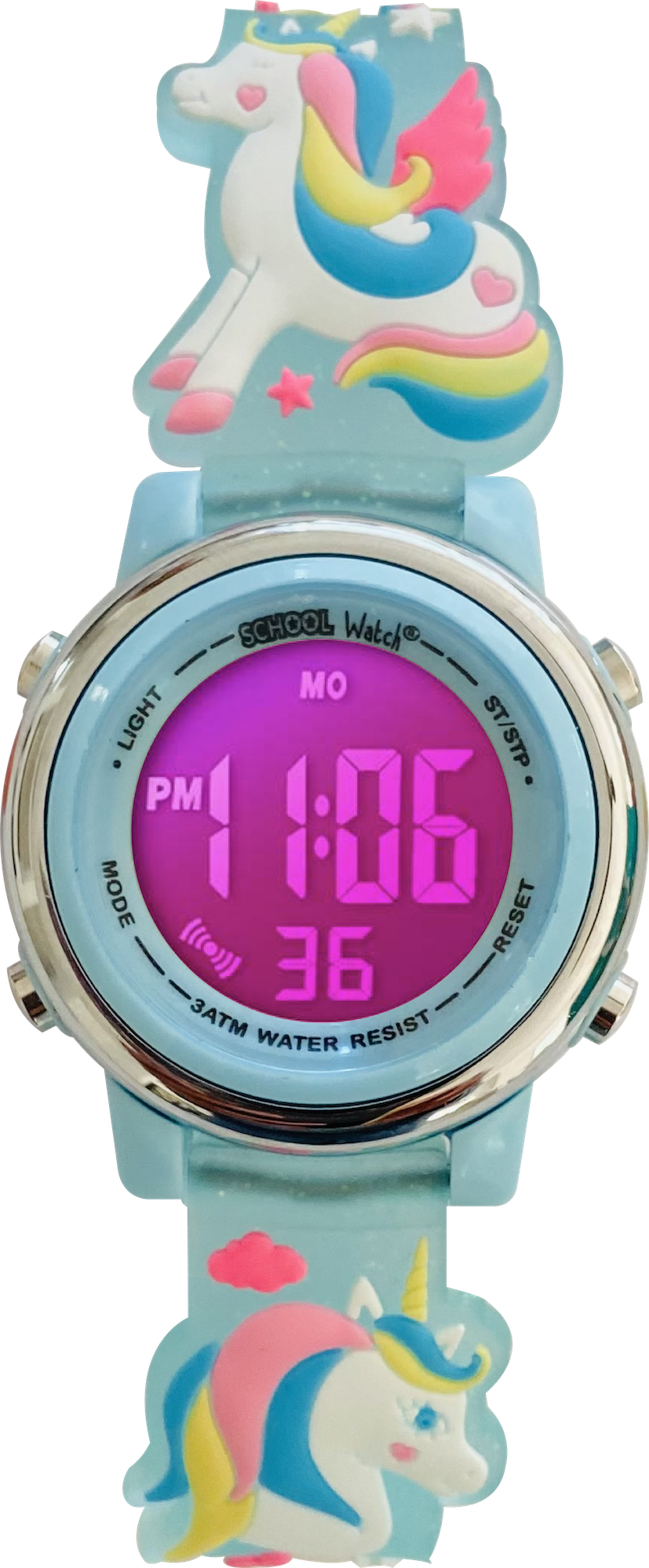 Digital Unicorn Blue School Watch