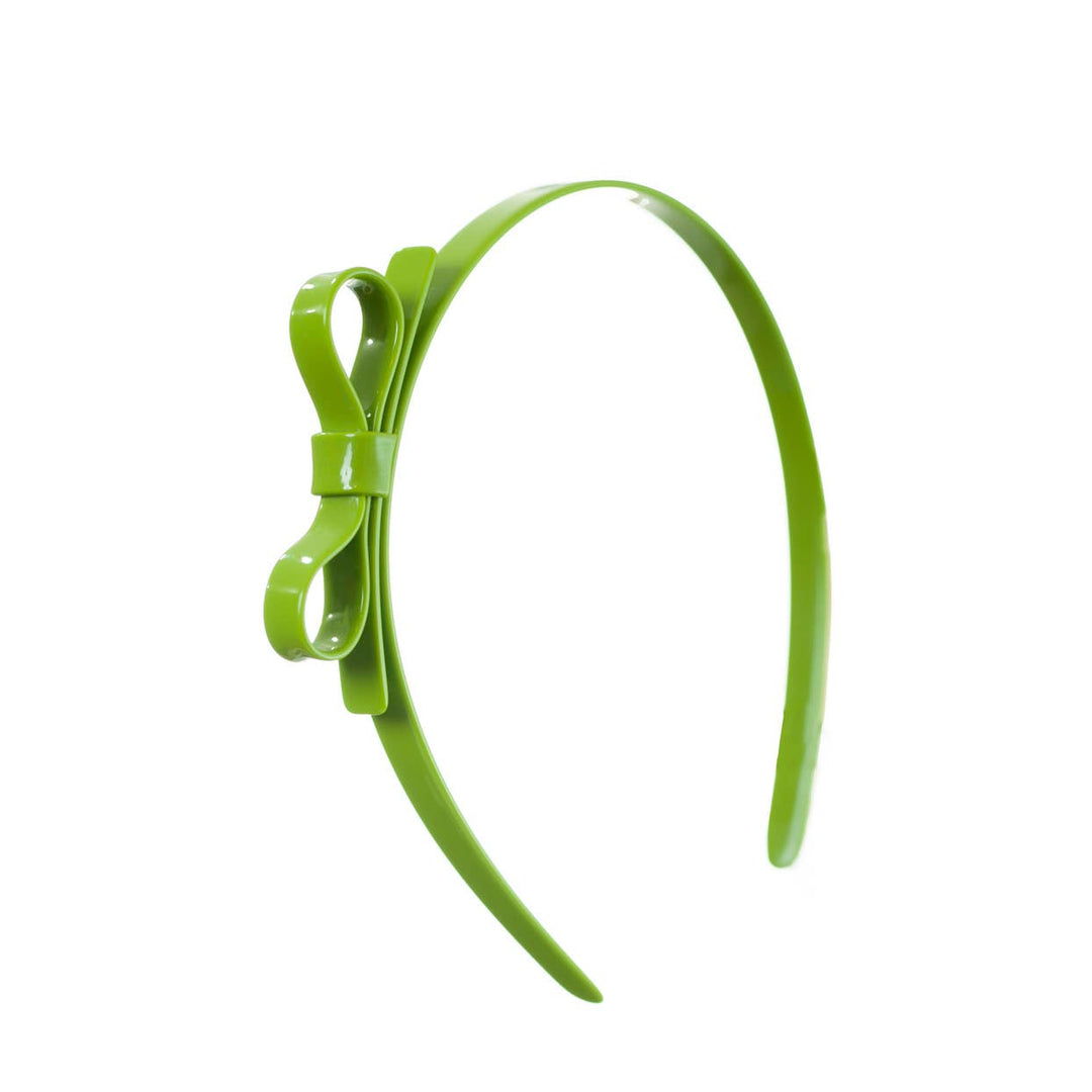 Thin Bow Leaf Green Headband