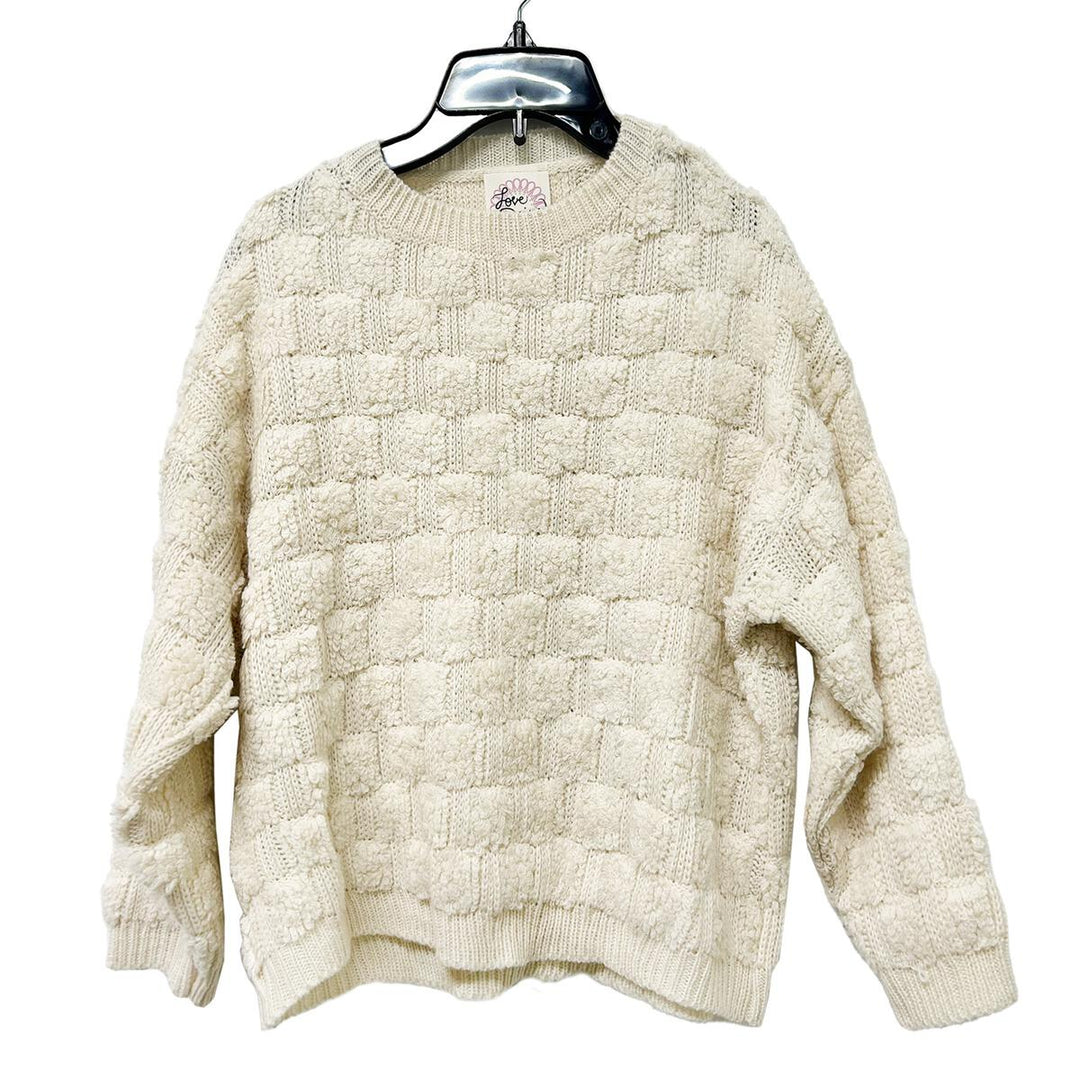 Block Knit Sweater- Natural