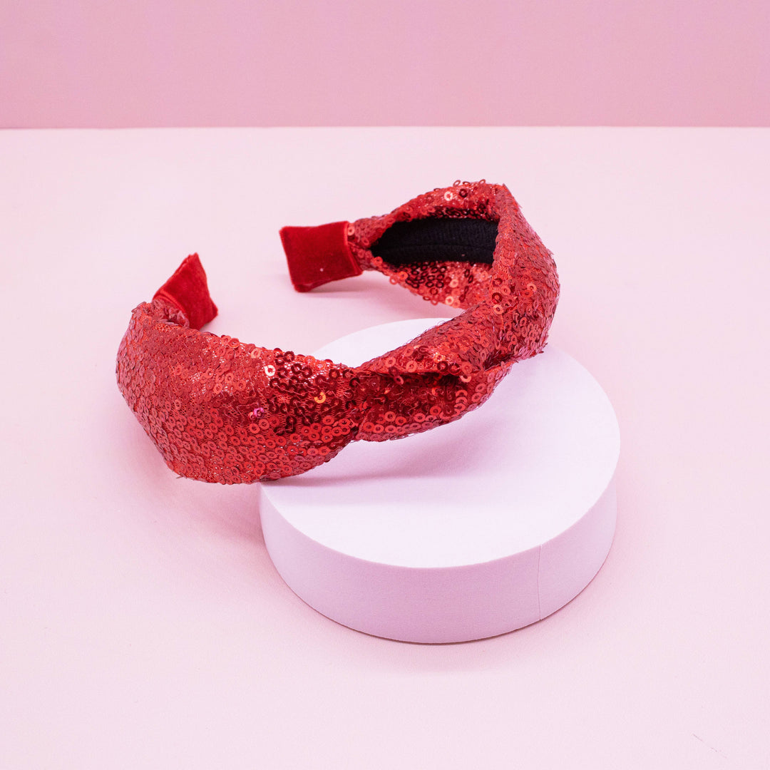 Sequin Knot Headband - Green