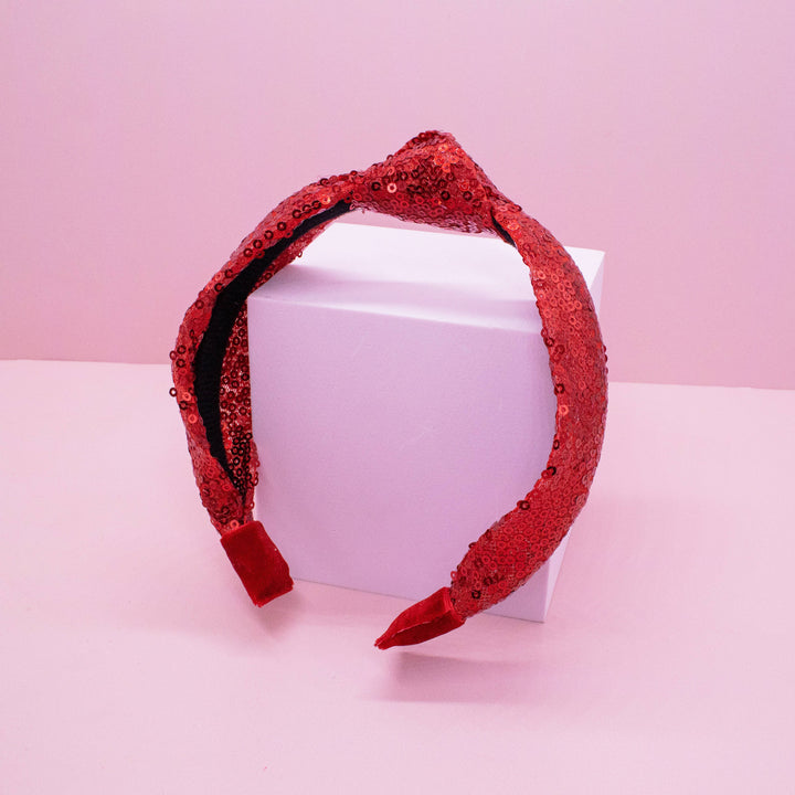 Sequin Knot Headband - Green