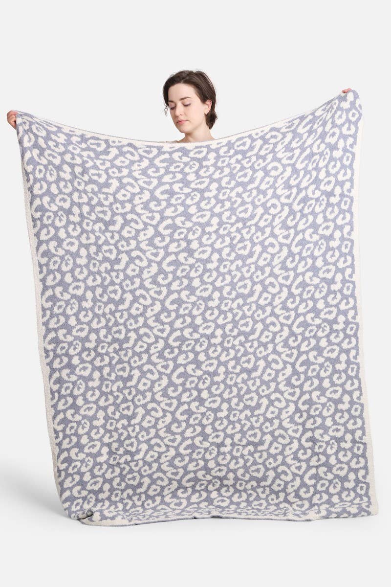 Leopard Print Luxury Soft Throw Blanket: Beige