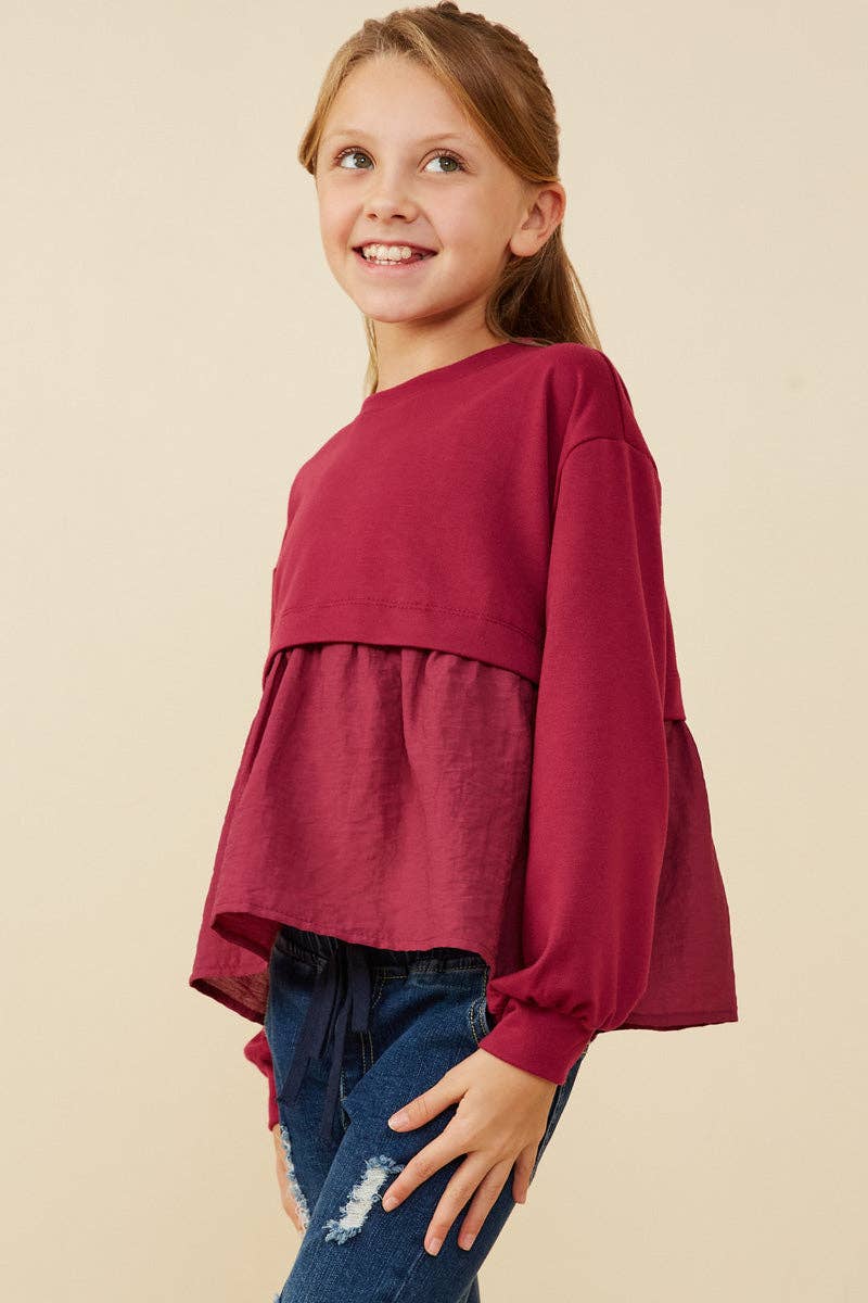 Mix Media French Terry Knit Top