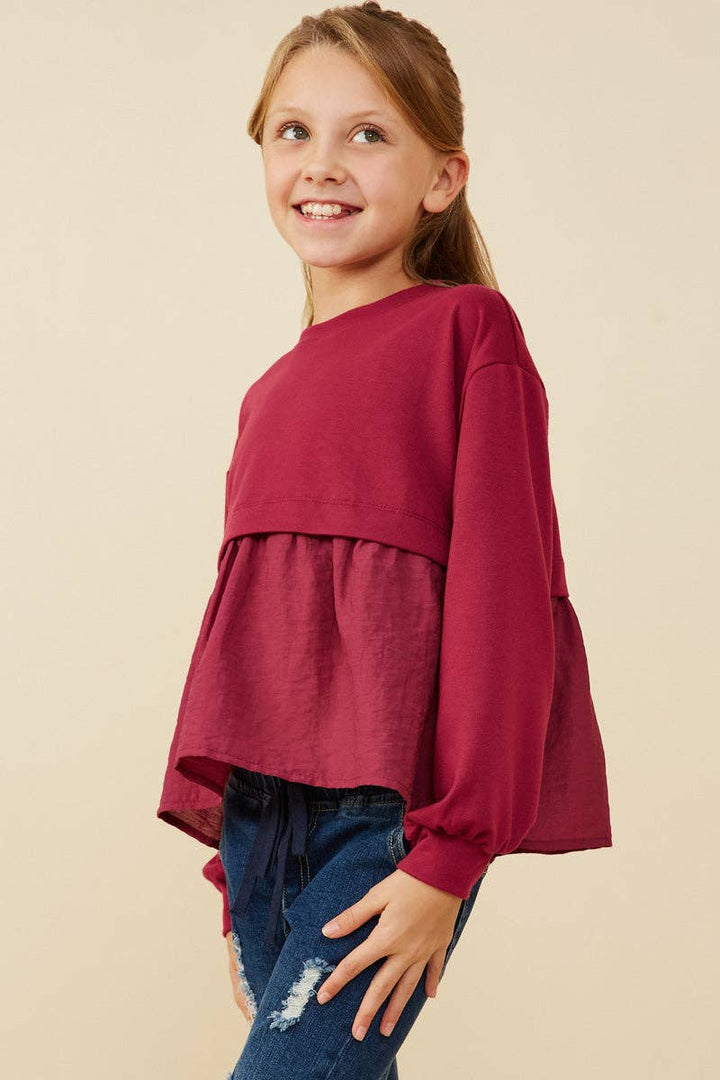Mix Media French Terry Knit Top