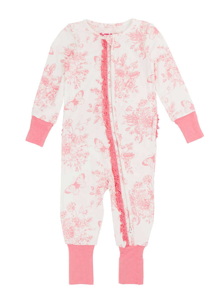 Garden Ruffle Pajama White / Newborn