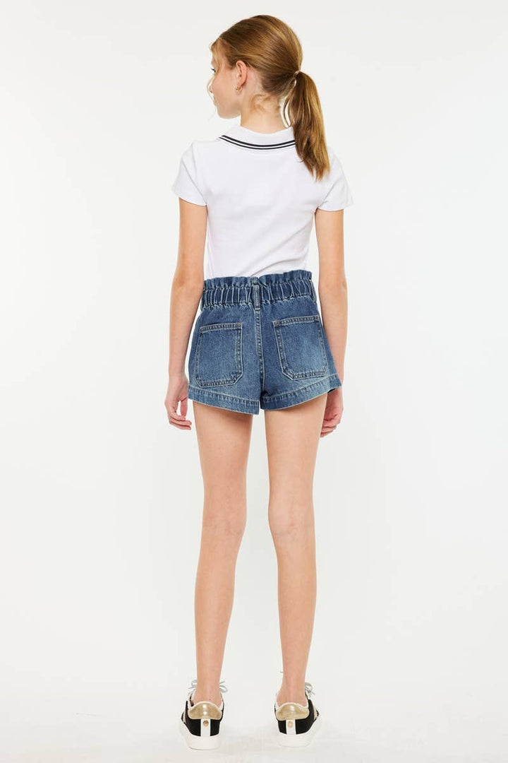 Tween Paper Bag Denim Shorts