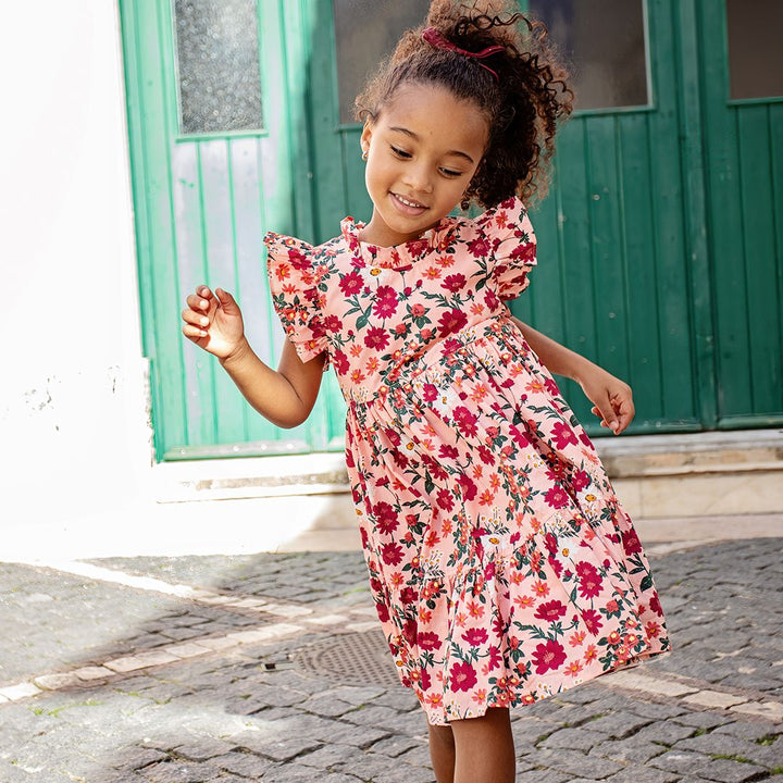 Jennifer Dress - Pink Daisy Floral