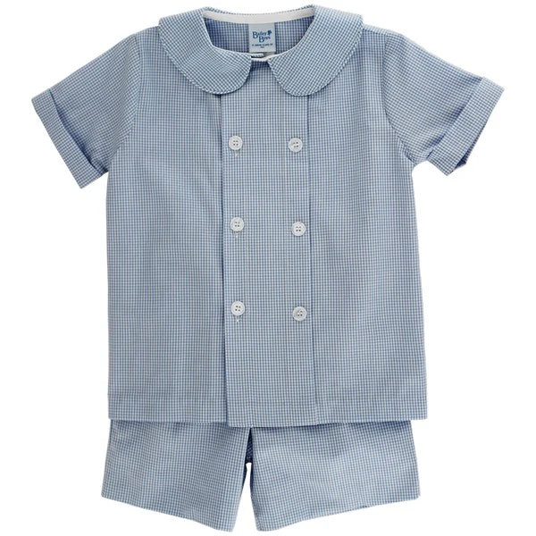 Blue Microcheck - Dressy Short Set