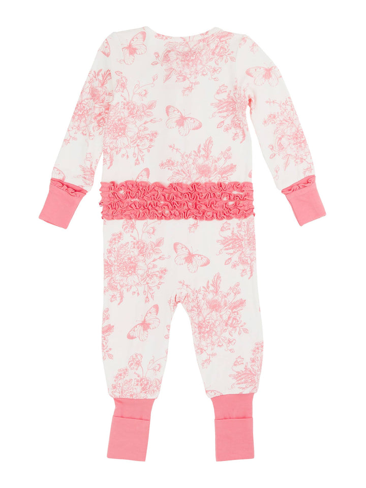 Garden Ruffle Pajama White / Newborn