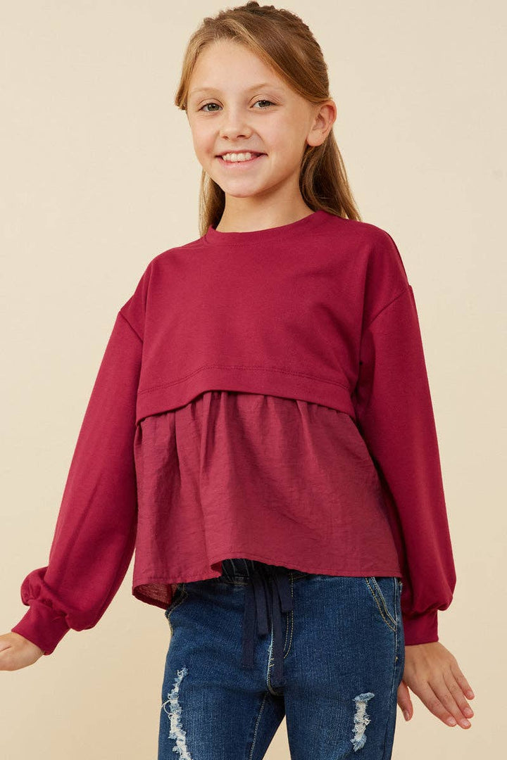 Mix Media French Terry Knit Top