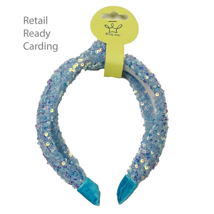 Sequin Knot Headband - Green