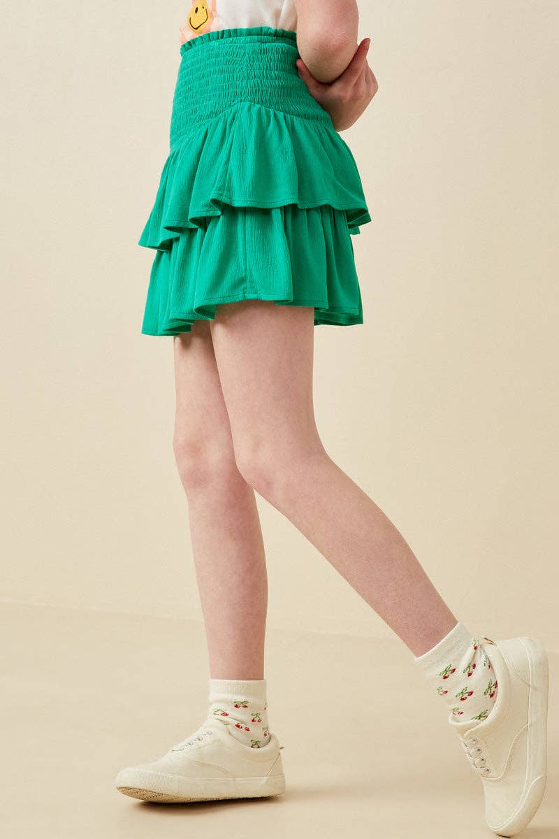 Smocked Ruffle Tiered Skirt