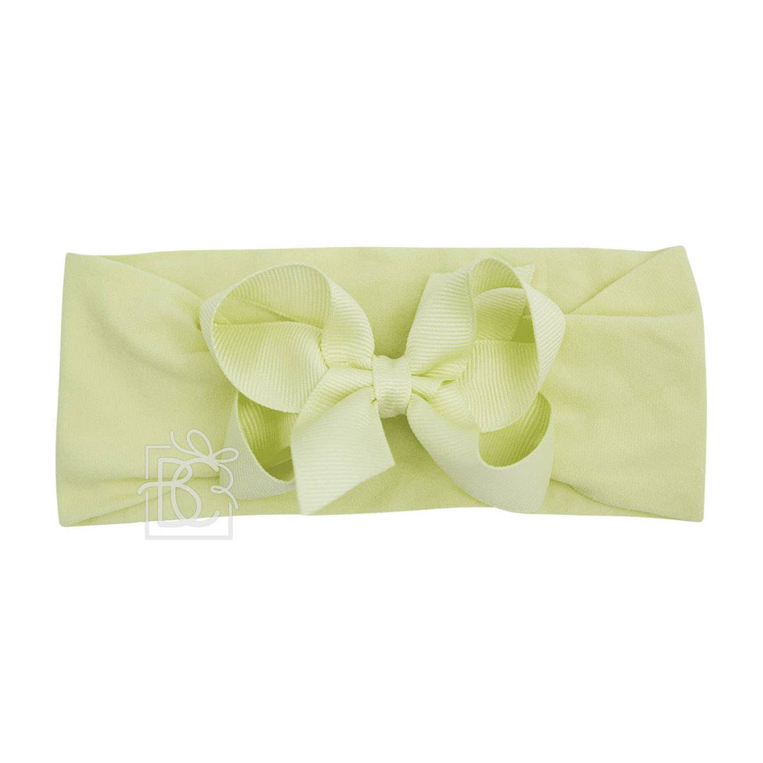 WIDE PANTYHOSE HEADBAND W/CLASSIC GROSGRAIN BOW