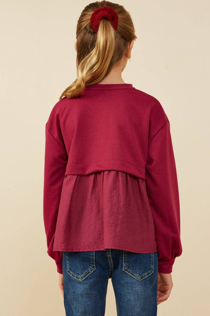 Mix Media French Terry Knit Top
