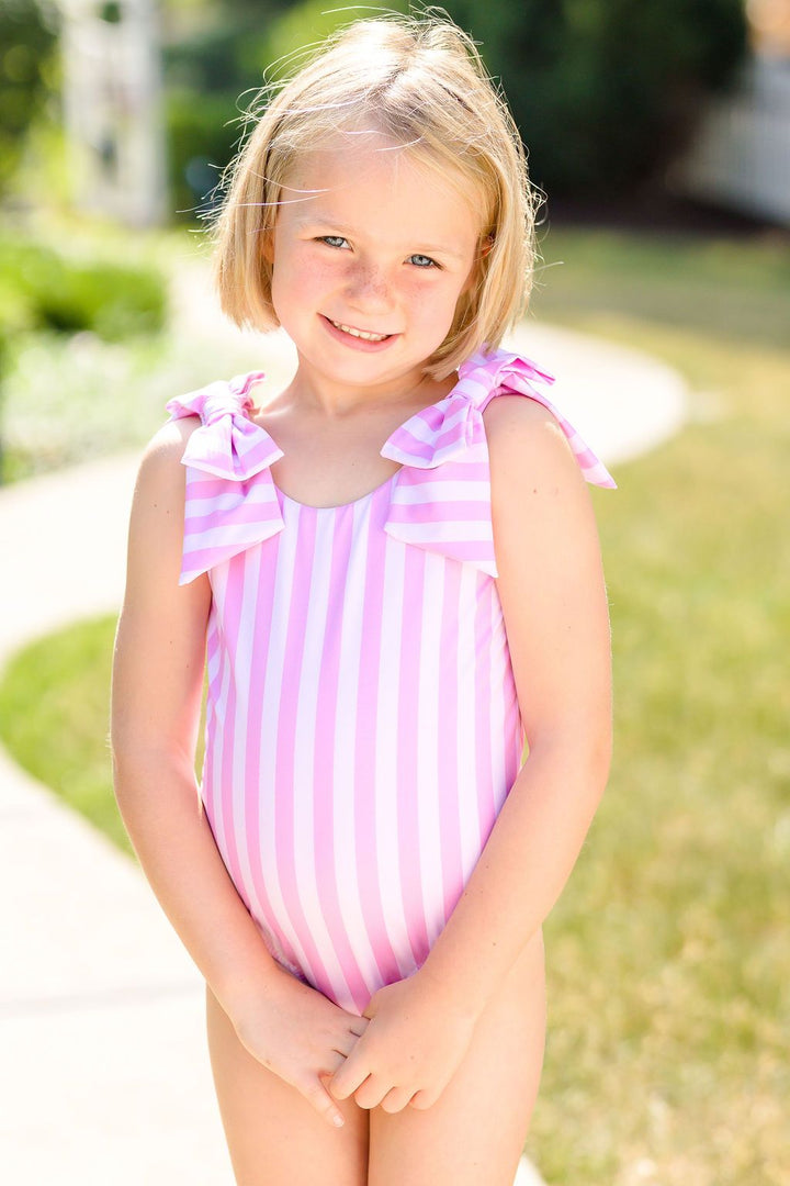 Lucy One Piece Pink Stripe Swimsuit