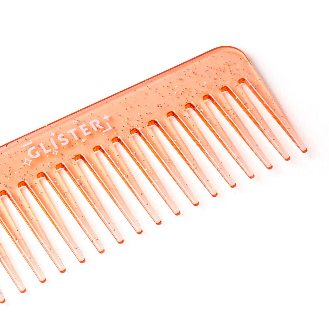 "Sparkle" Wide Tooth Detangling Comb: Pink