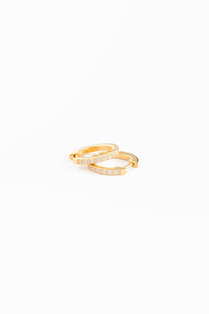 Gold Diamond Hoop Earrings