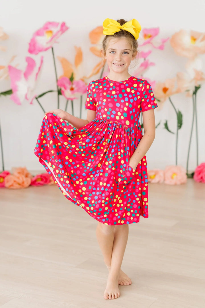 Polka Dot Party S/S Pocket Twirl Dress