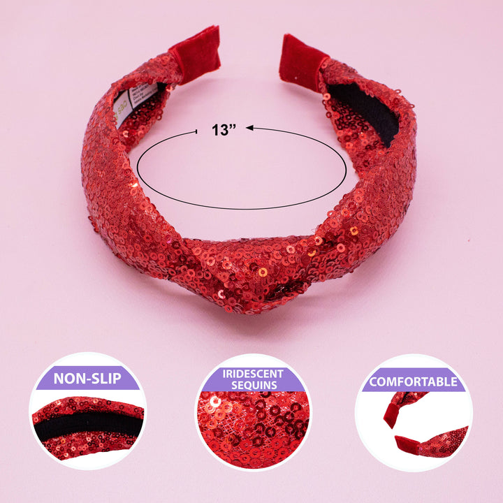 Sequin Knot Headband - Green