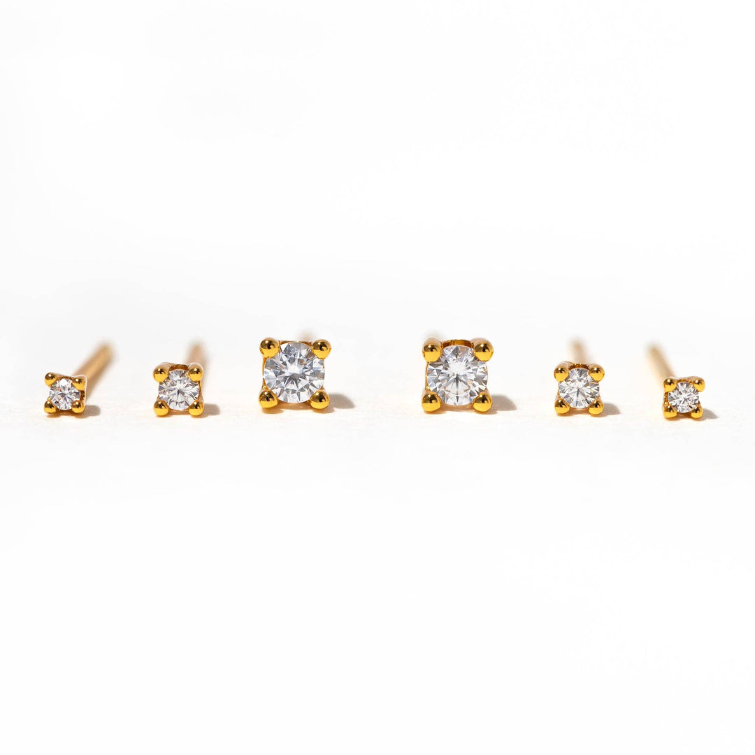 Classic Radiance 3-pair Earring Set: Gold