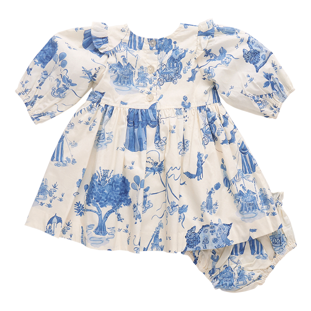 Baby Girl Brooke Dress Set - Blue Circus