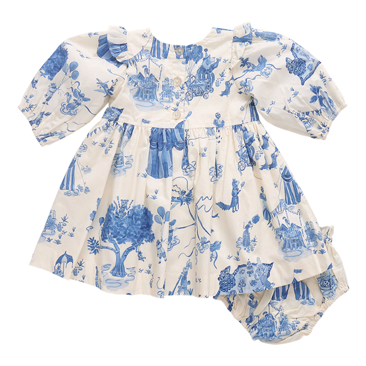 Baby Girl Brooke Dress Set - Blue Circus