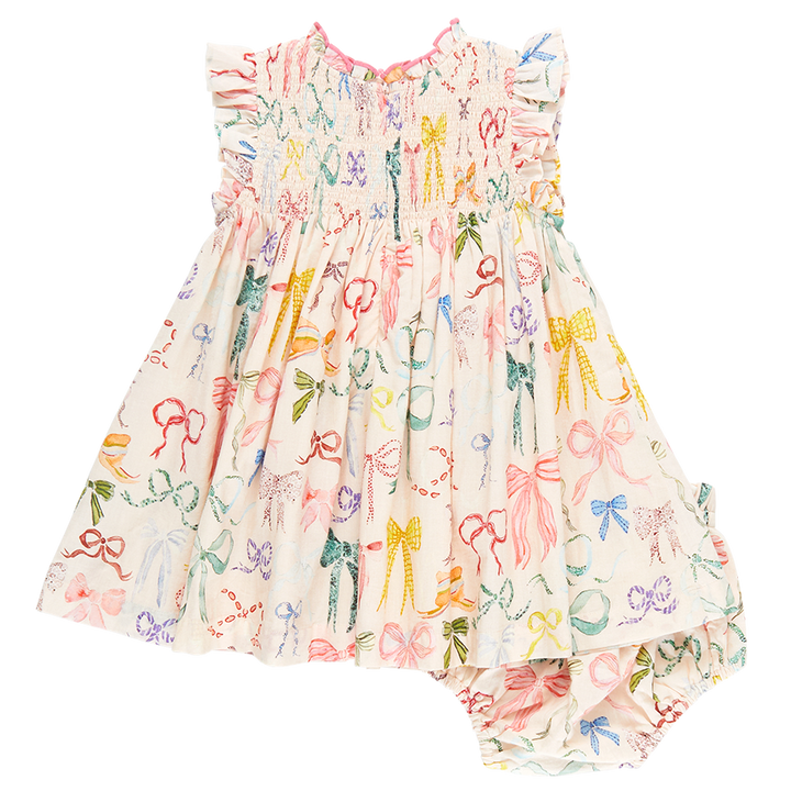 Baby Stevie Dress Set- Watercolor Bows
