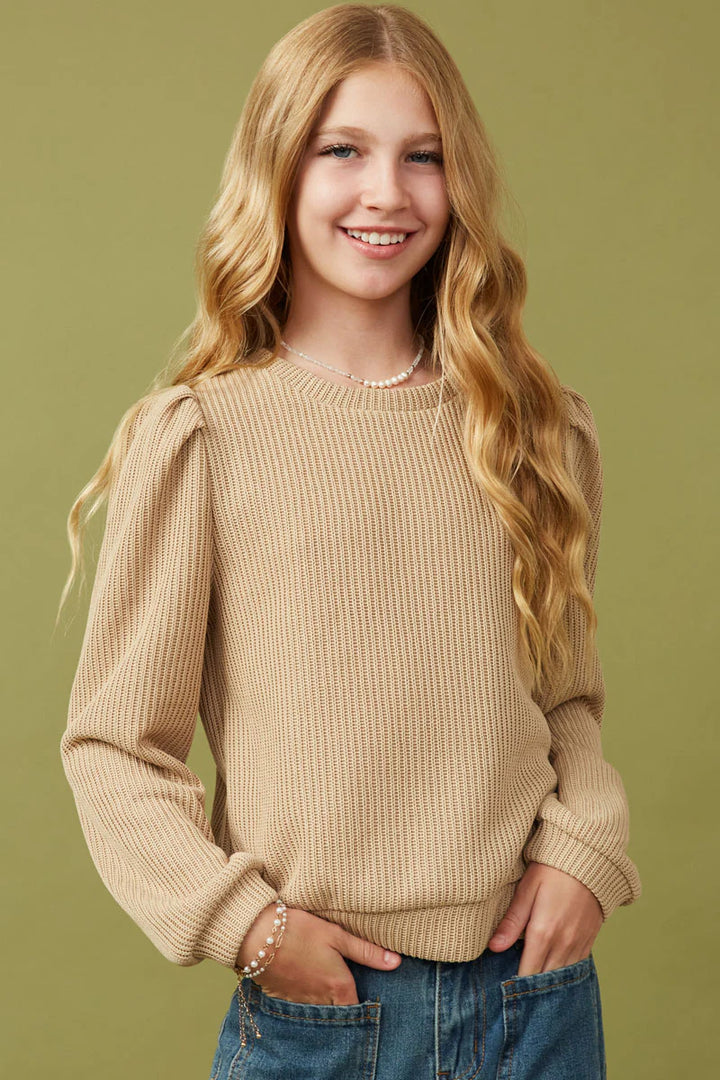 Mock Neck Top- Taupe