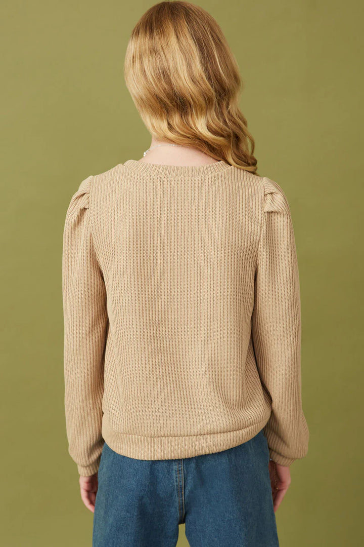 Mock Neck Top- Taupe