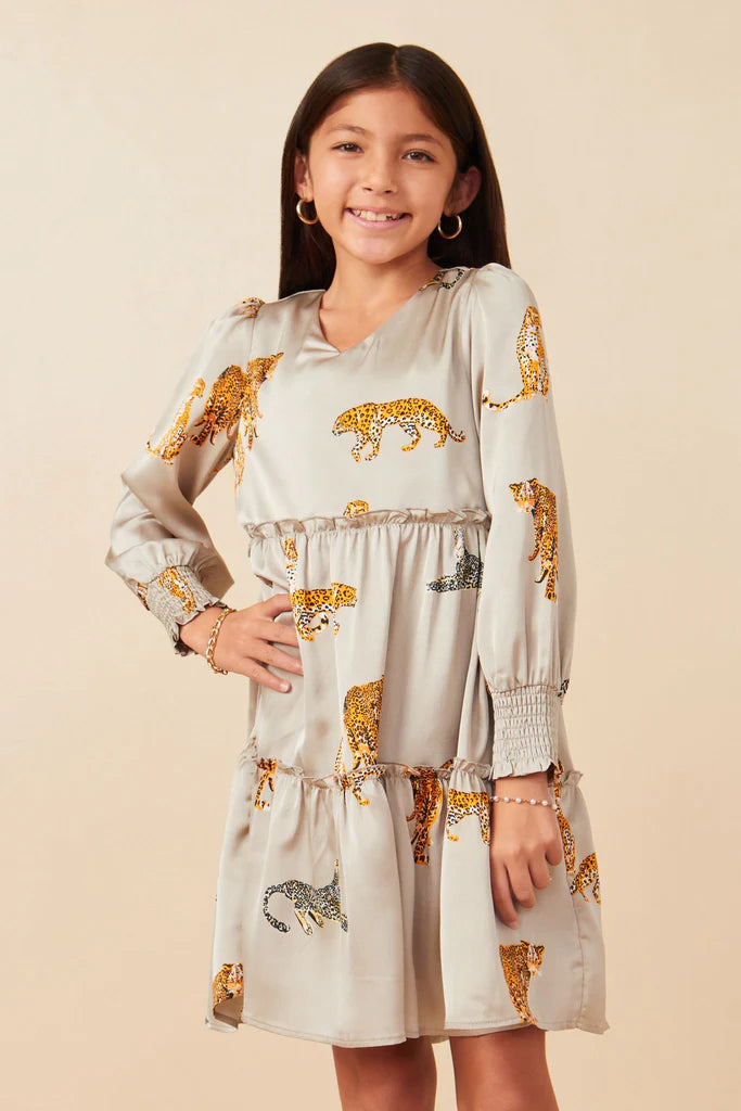 Lizzie Leopard Satin Dress