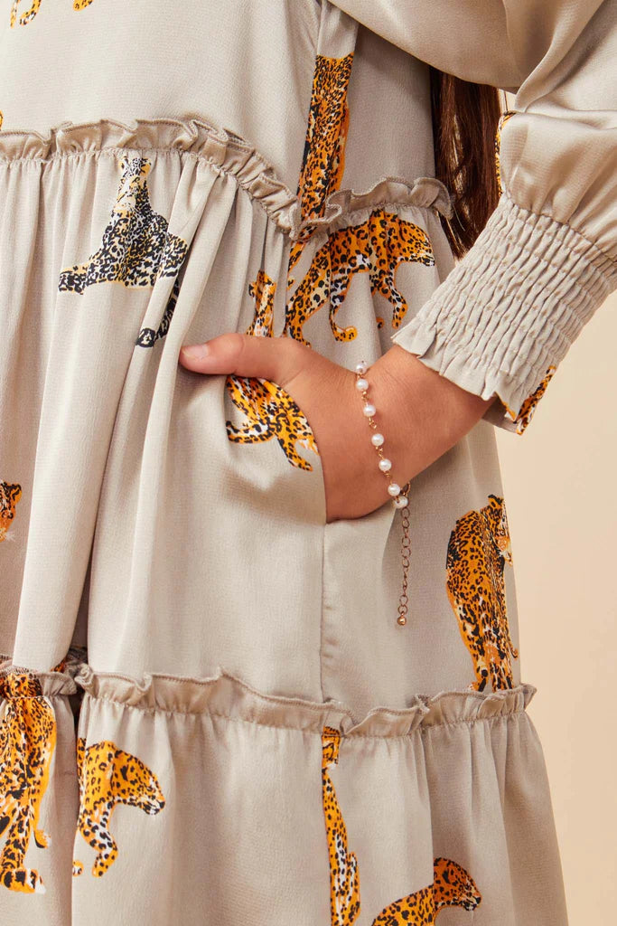 Lizzie Leopard Satin Dress