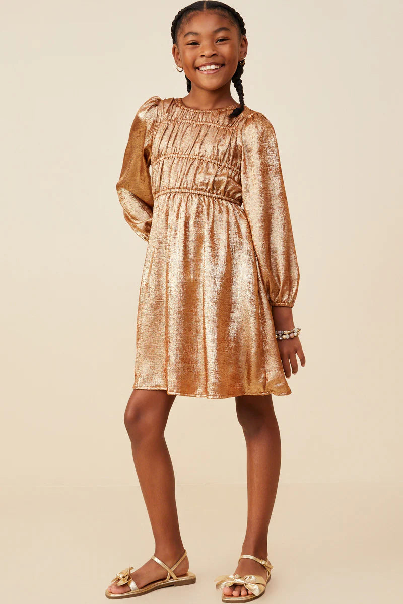 Gold Foil Holiday Dress