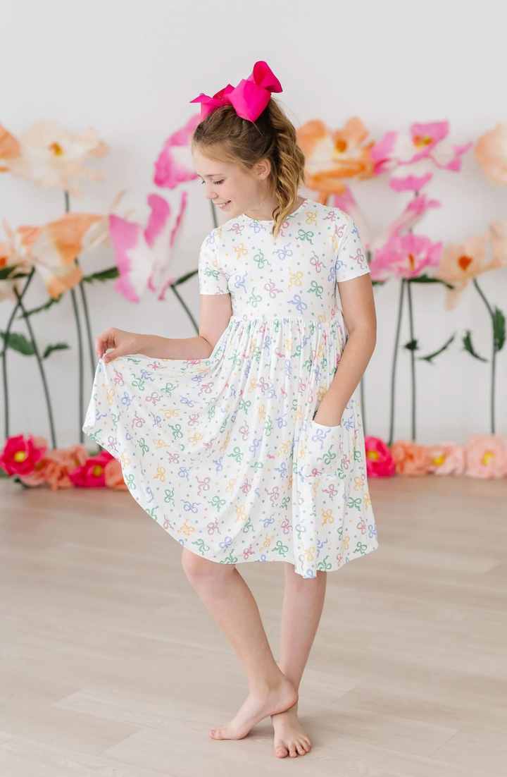 Tied In Love S/S Pocket Twirl Dress