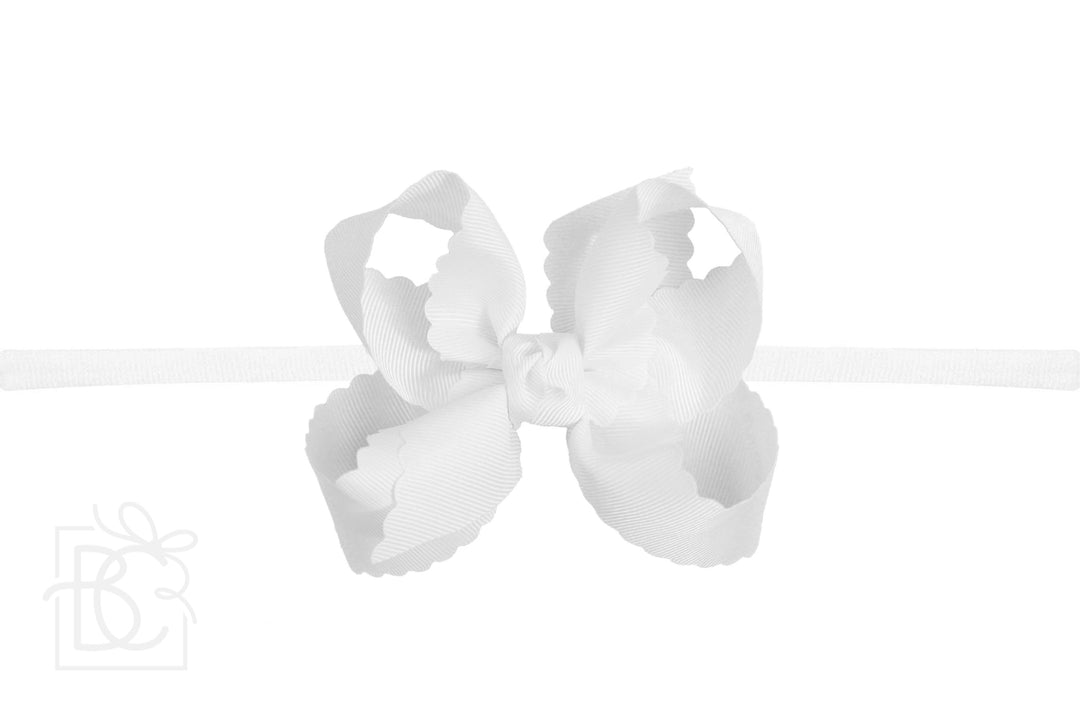 Headband Bow- White