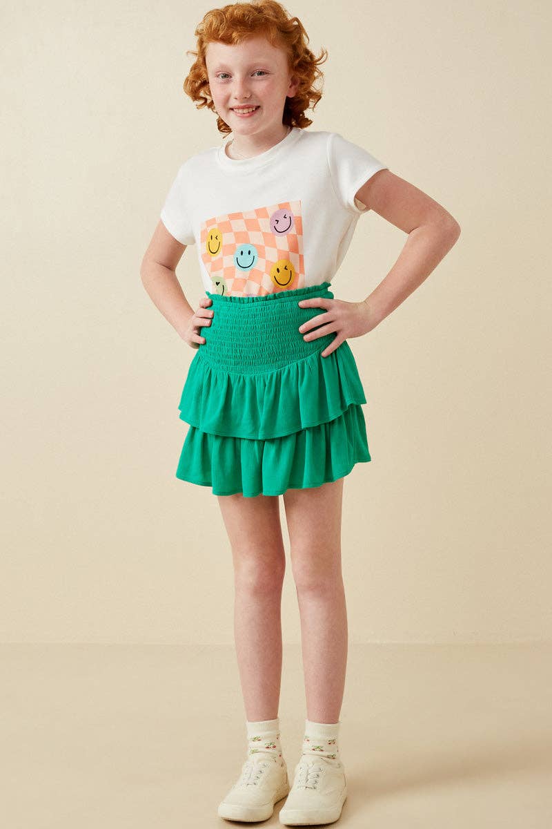 Smocked Ruffle Tiered Skirt